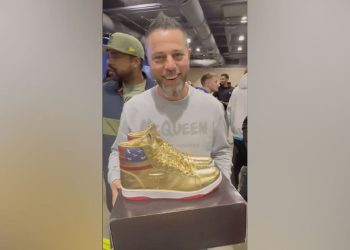 CEO wins autographed golden Donald Trump sneakers after $9K bid