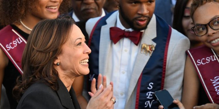 Harris steps up her role as ambassador to voters shaky on Biden