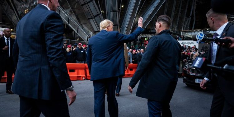 A day all about Trump: Mostly out of sight, but still ubiquitous