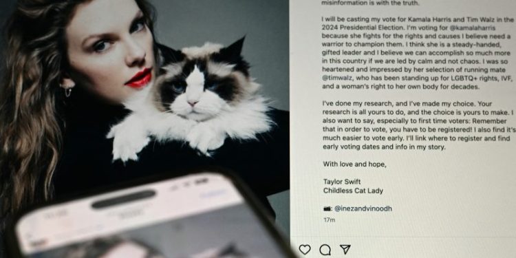 Democrats cheer – and Republicans dismiss – Taylor Swift’s Harris endorsement