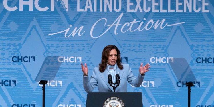 Harris urges Latino leaders to help mobilize key voting bloc