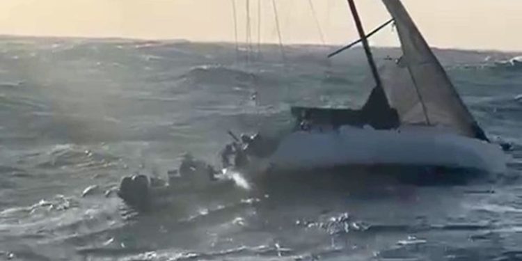 Two rescued from stricken yacht ‘at the mercy of the elements’ in 24-hour ordeal